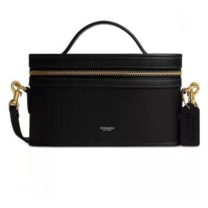 New COACH Trail Bag in black Leather with Gold Hardware